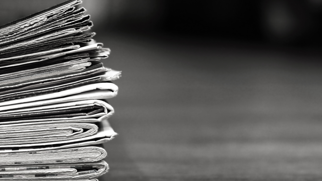 stack of newspapers