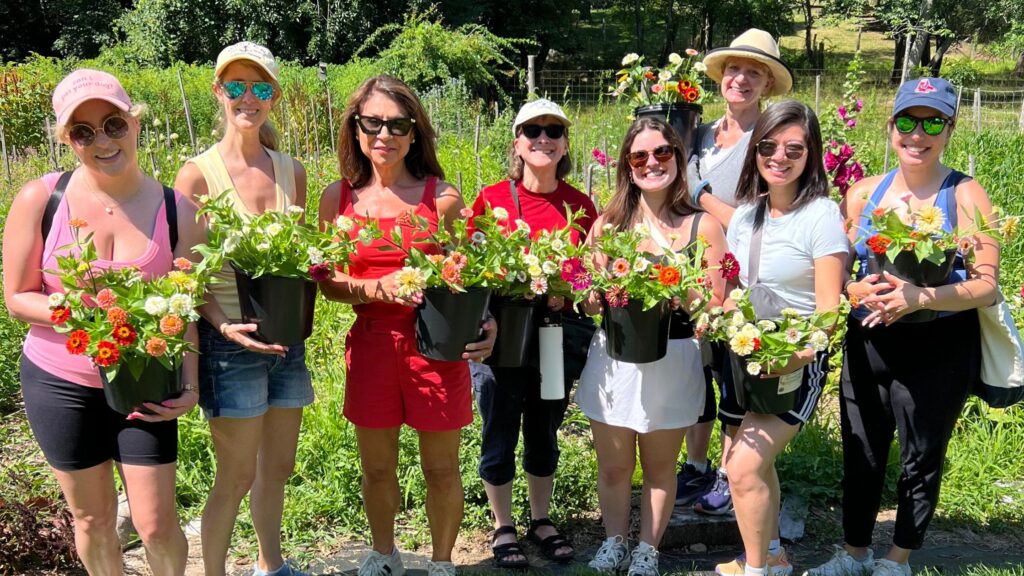 A Rainbow of Zinnias and a Whole Lot of Heart for Our Volunteer Day at Natick Farm